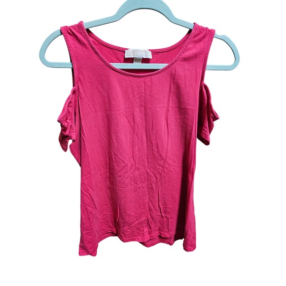 Michael Kors Pink Cold Shoulder Sleeveless Top Blouse Size L - Picture 1 of 3
